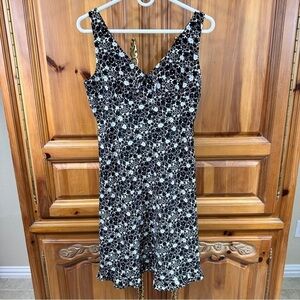 Express Vintage Y2K Black And White Floral Midi Dress